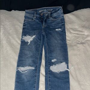 American Eagle Outfitters Women's Distressed Blue Skinny Jeans